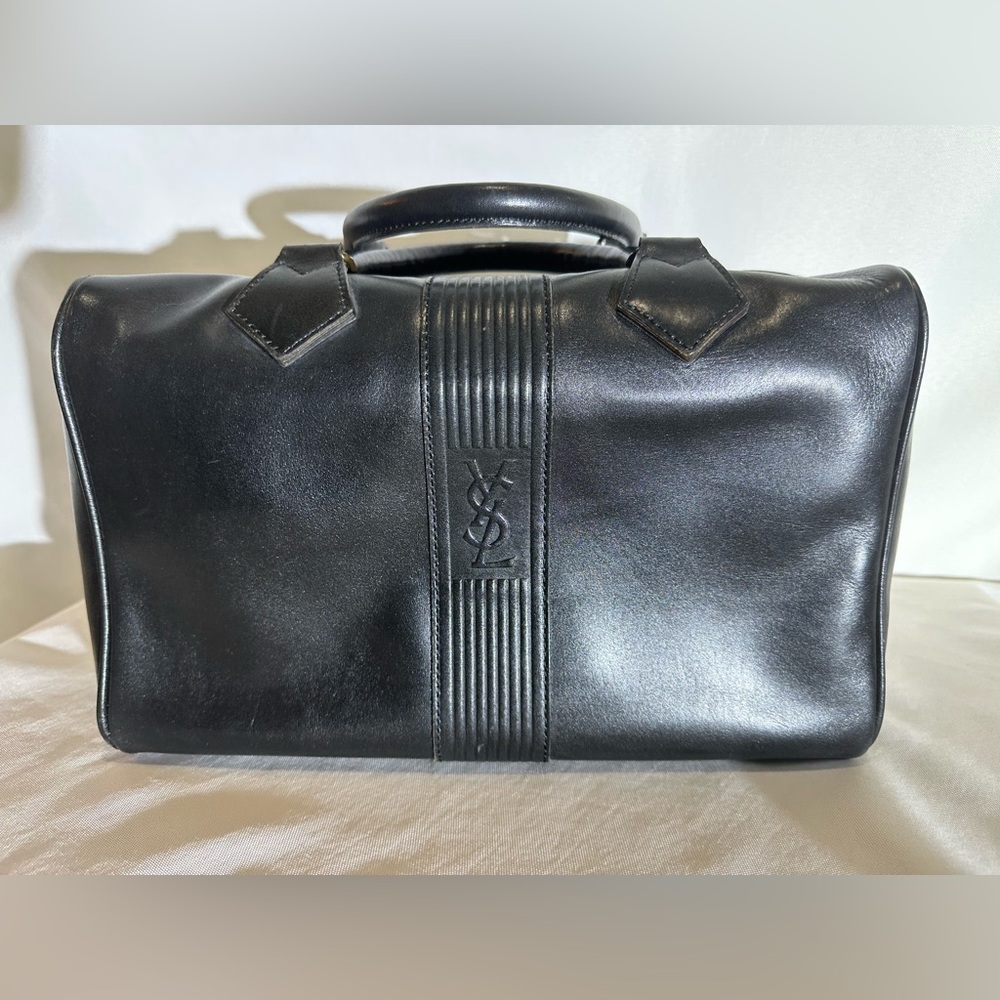 Yves Saint Laurent Black Leather Boston Hand Bag